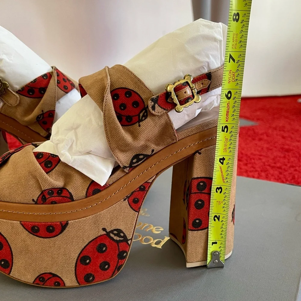 Brand NEW Vivienne Westwood SS17 CORONATION SANDAL LADYBIRD PRINTED CANVAS IT3… - Picture 11 of 16